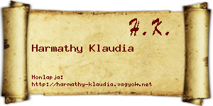 Harmathy Klaudia névjegykártya